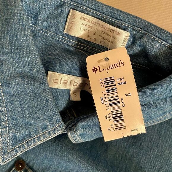 BNWT Claiborne Men's Chambray Button Down Sz M EUC - Picture 6 of 9